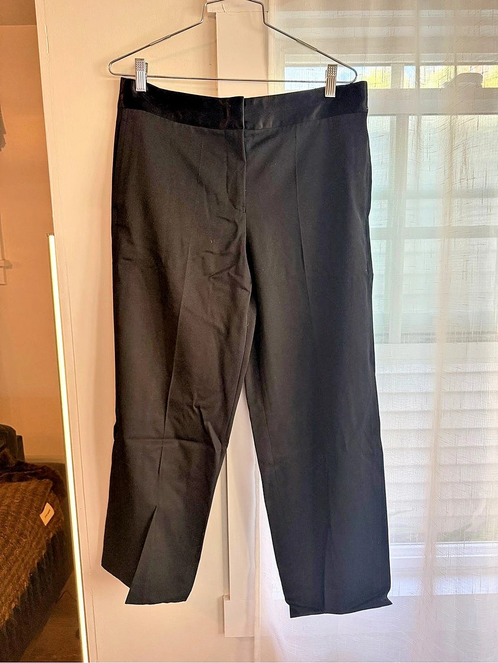 Jil Sander Satin Straight Pants Black Trousers Size 40